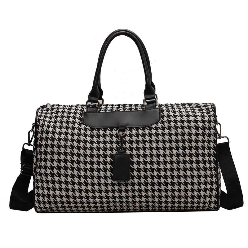 Stylish Houndstooth Weekender Duffle Bag Stornfield