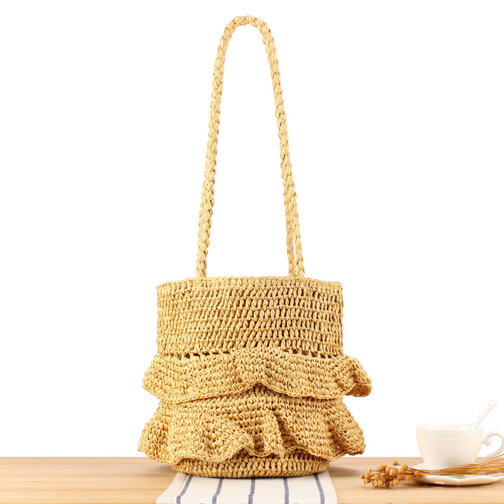 Braided backpack bag with stylish ruffle details Stornfield