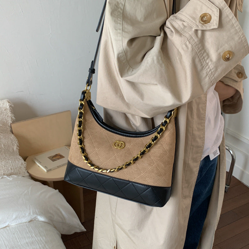 Quilted Suede Shoulder Bag Stornfield