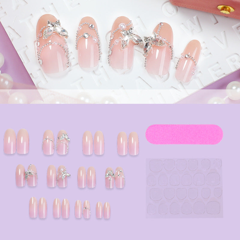 Crystal-Embellished Press-On Nail Set Stornfield