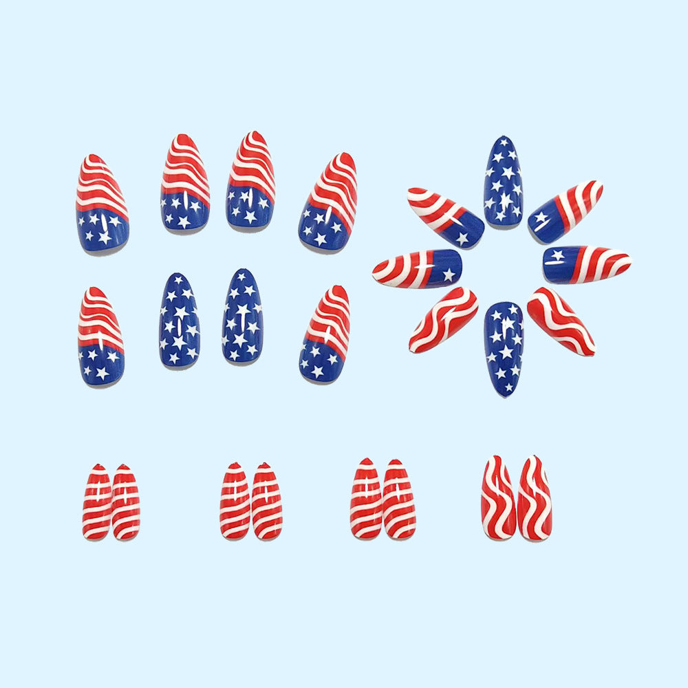 Creative artificial nails with patriotic design Stornfield