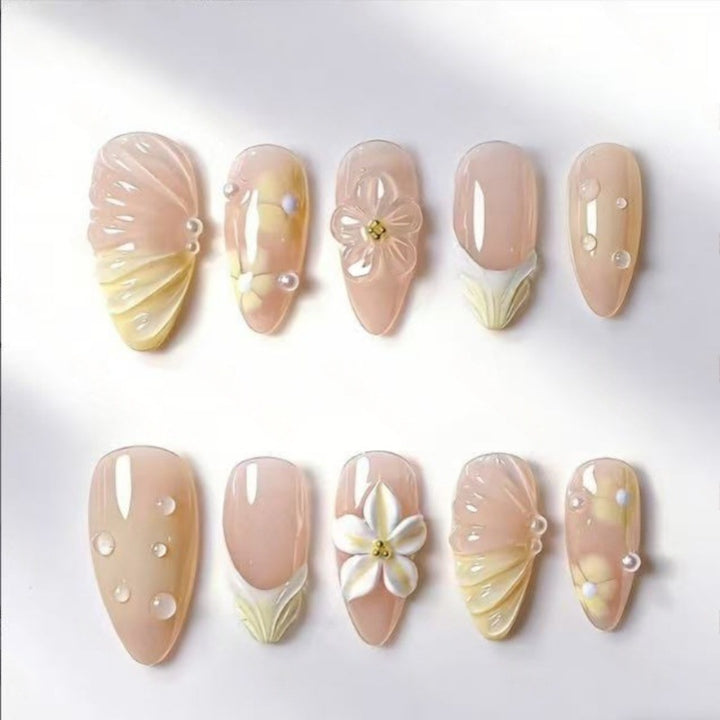 Elegant artificial nails with floral accents Stornfield