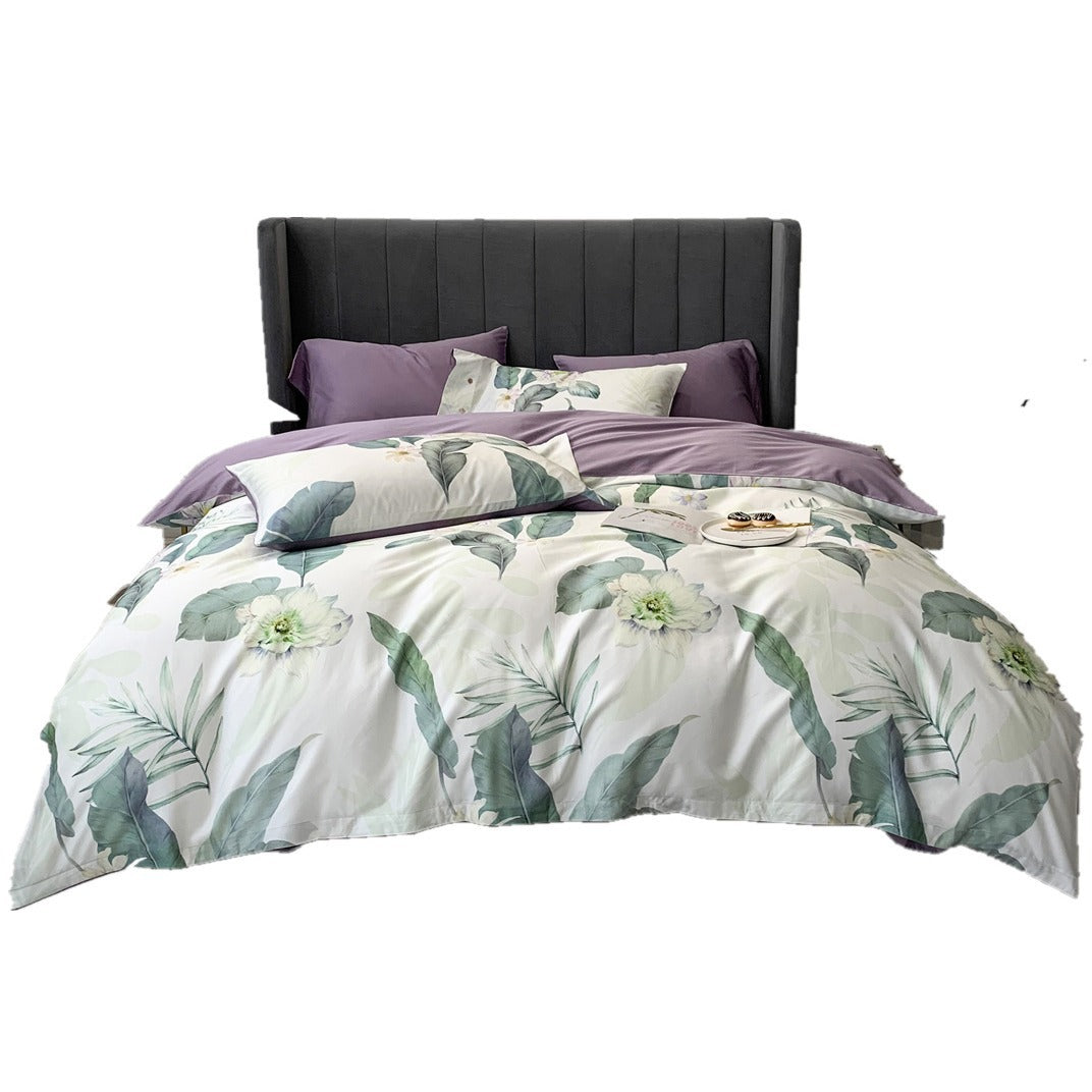 Heart Print Cotton Sateen Duvet Cover Set