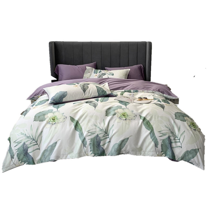 Heart Print Cotton Sateen Duvet Cover Set