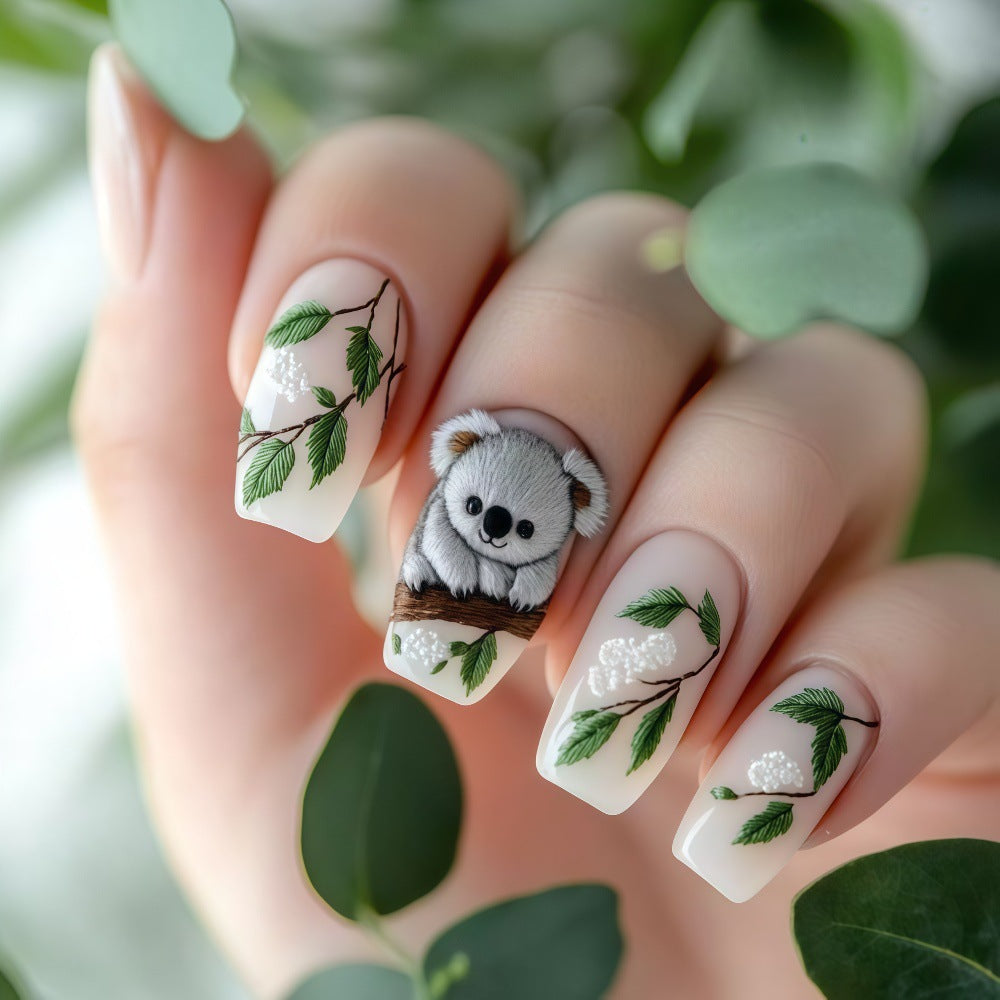 Creative panda design artificial nails Stornfield