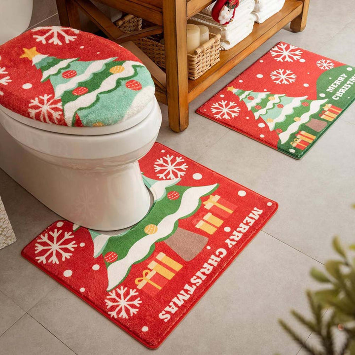 Christmas-Themed Bathroom Mat Set