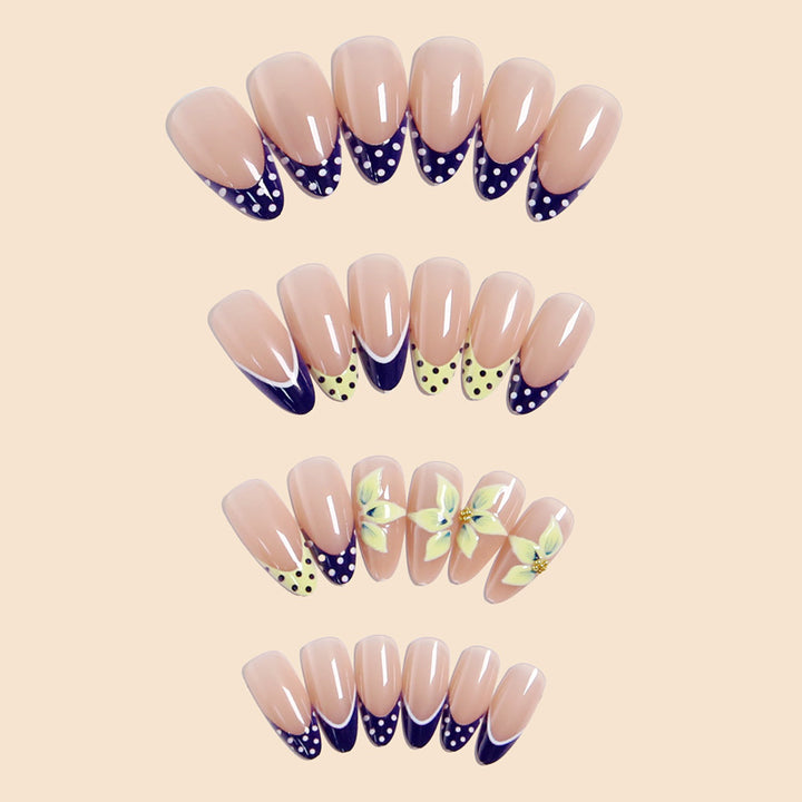 Artful nail tips with floral accent Stornfield