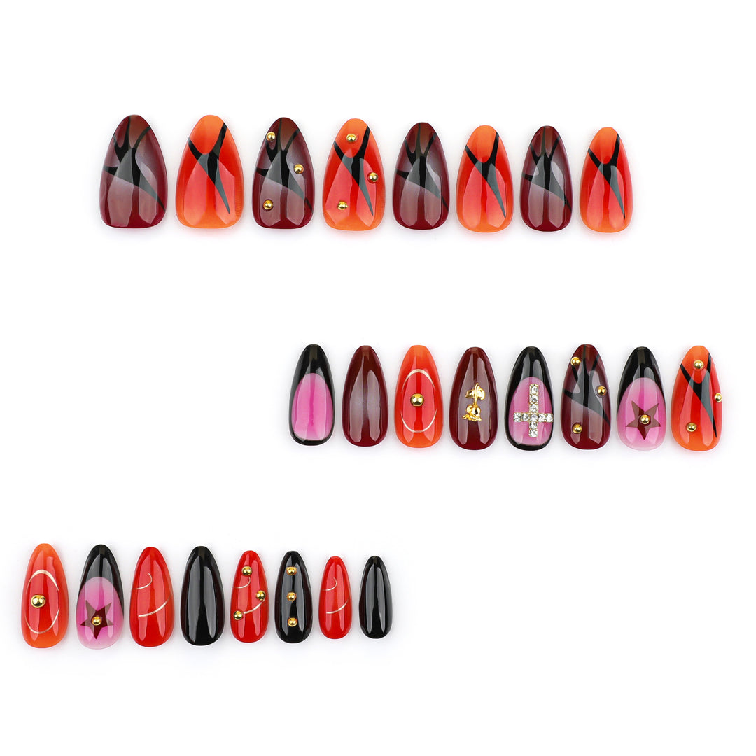 Artistic stiletto nails with creative designs Stornfield