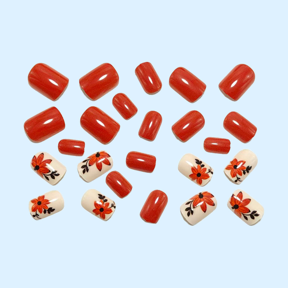 Artificial nails with floral autumn motifs Stornfield
