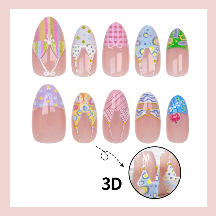 Acrylic nail set with summery bikini motifs Stornfield