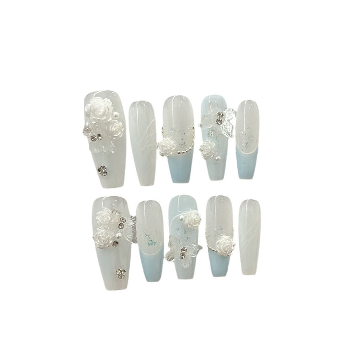 Floral Accented Press-On Nail Set