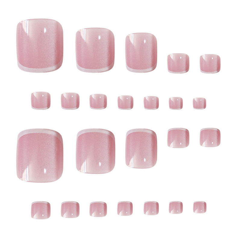 Elegant French Tip Press-On Toenails Stornfield