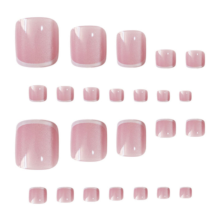 Elegant French Tip Press-On Toenails Stornfield