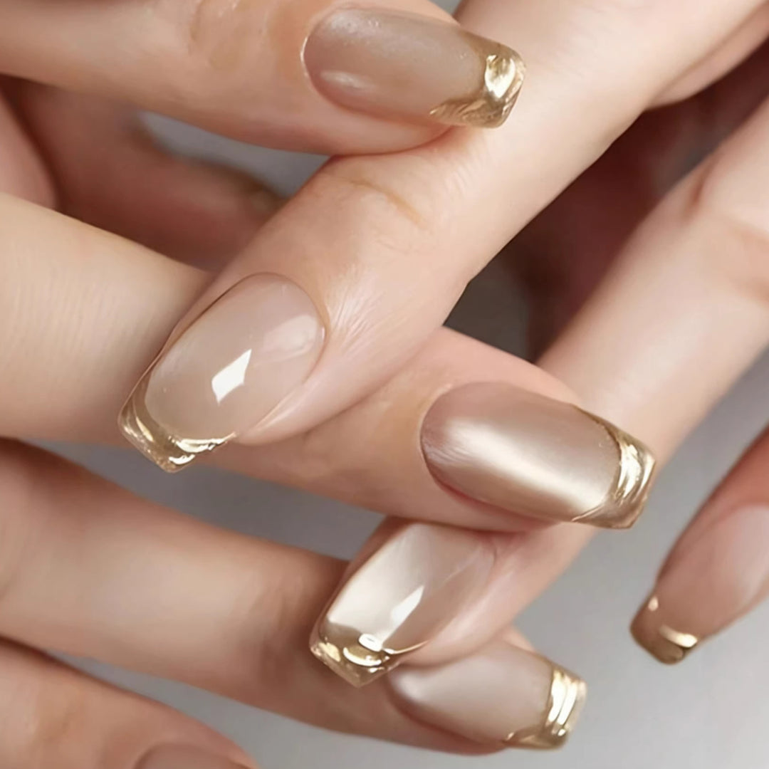 Elegant French Tip Press-On Nail Set Stornfield 1787380647