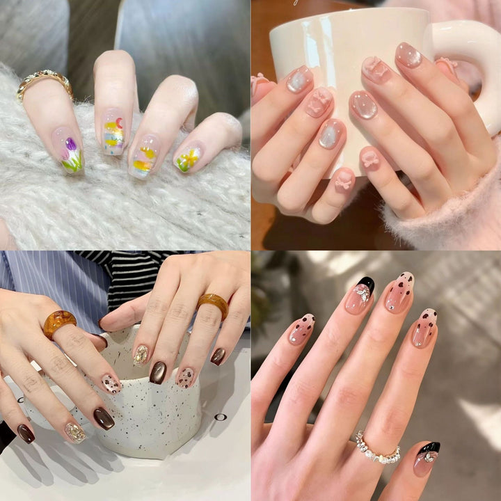 Glamorous artificial nails with glitter and ombre design Stornfield
