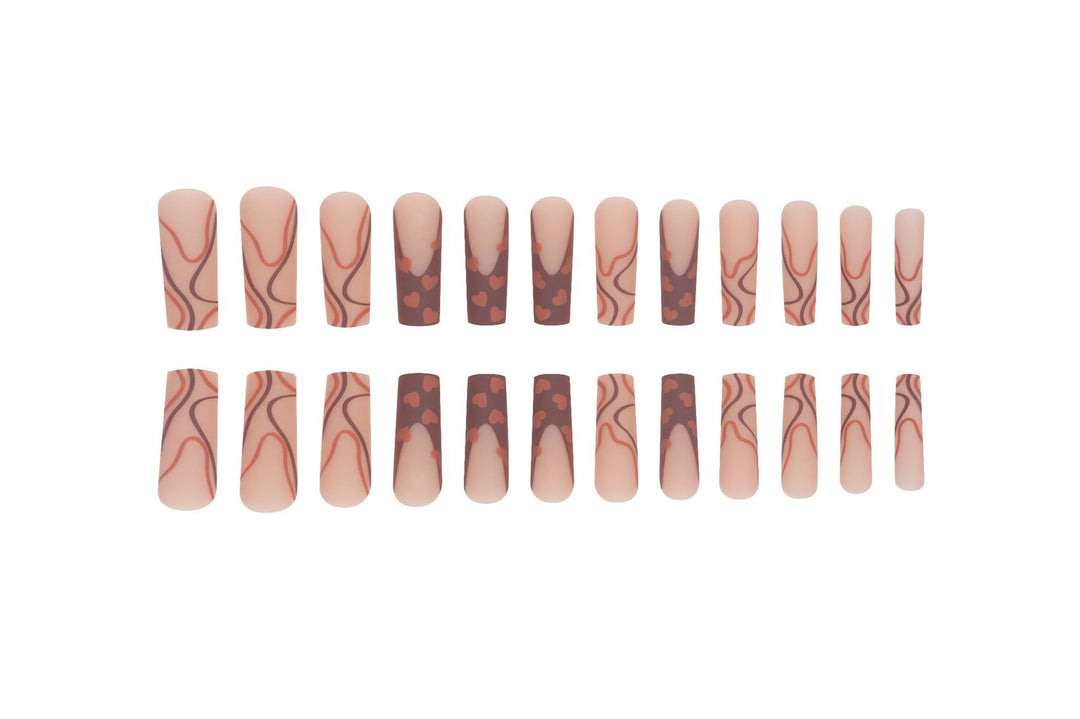 Trendy Heart-Design Press-On Nail Tips Stornfield
