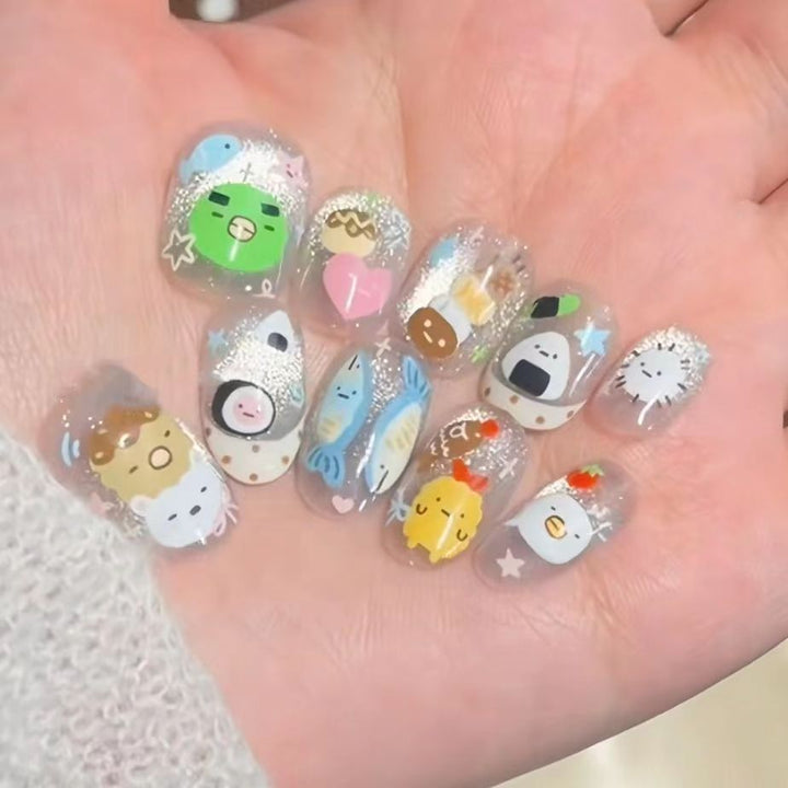Playful Cartoon-Themed Press-On Nail Art Stornfield