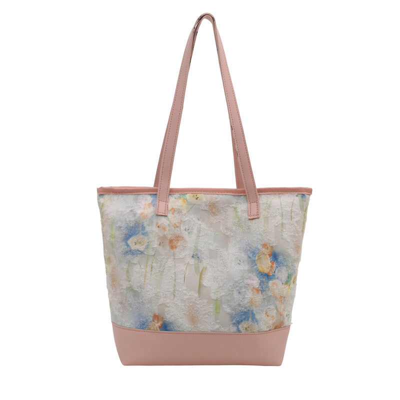 Artistic Floral Embroidered Tote Bag Stornfield
