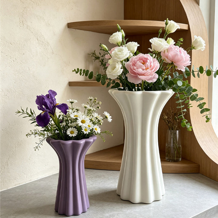 Modern Fluted Ceramic Vase Stornfeild