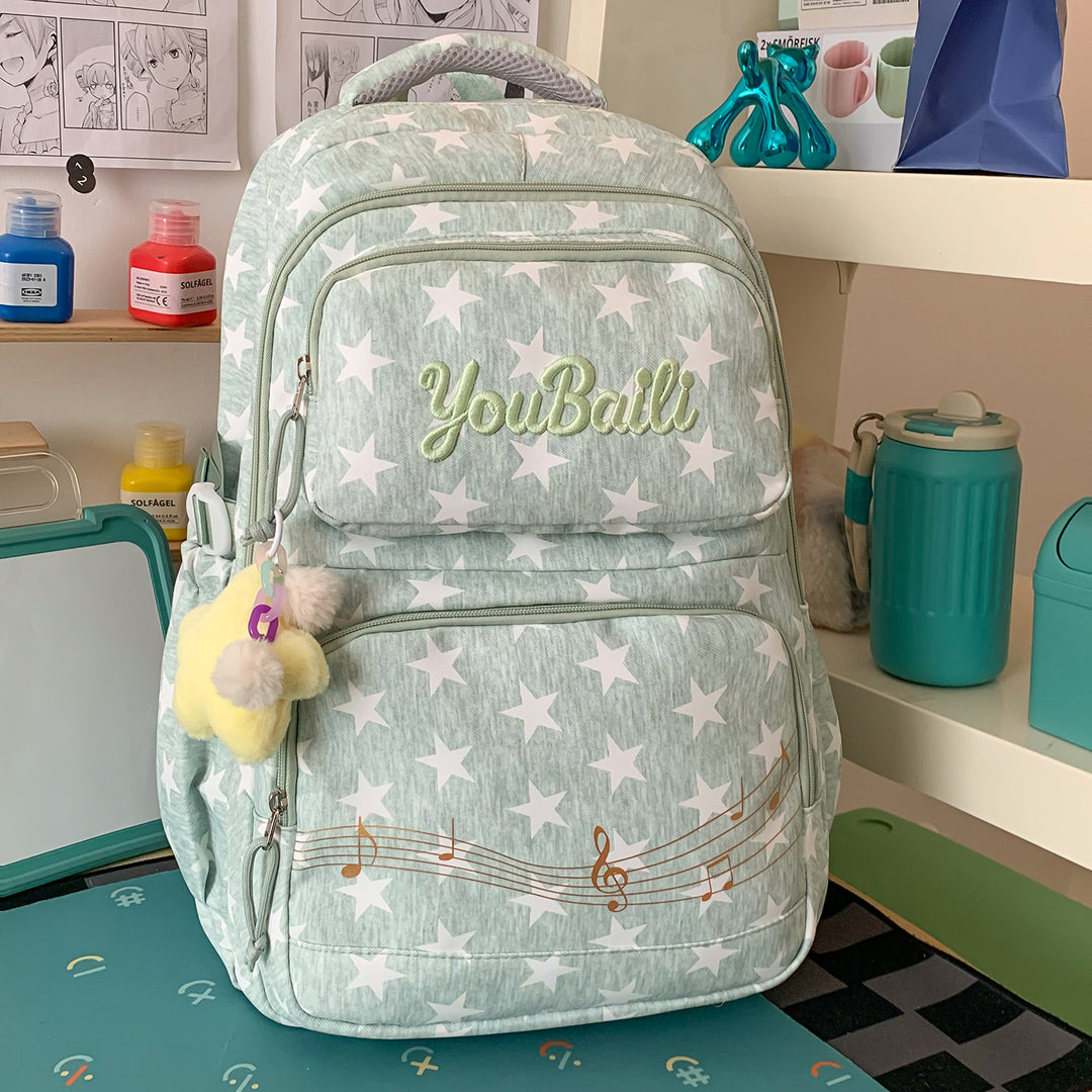 Star-Patterned Canvas Backpack Stornfield