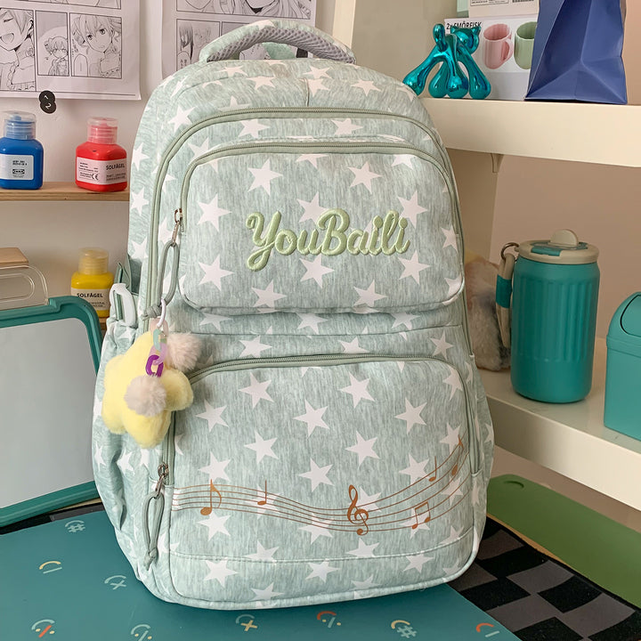 Star-Patterned Canvas Backpack Stornfield