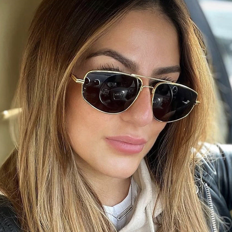 Women's geometric sunglasses with high-quality metal frame and polarized lenses Stornfield