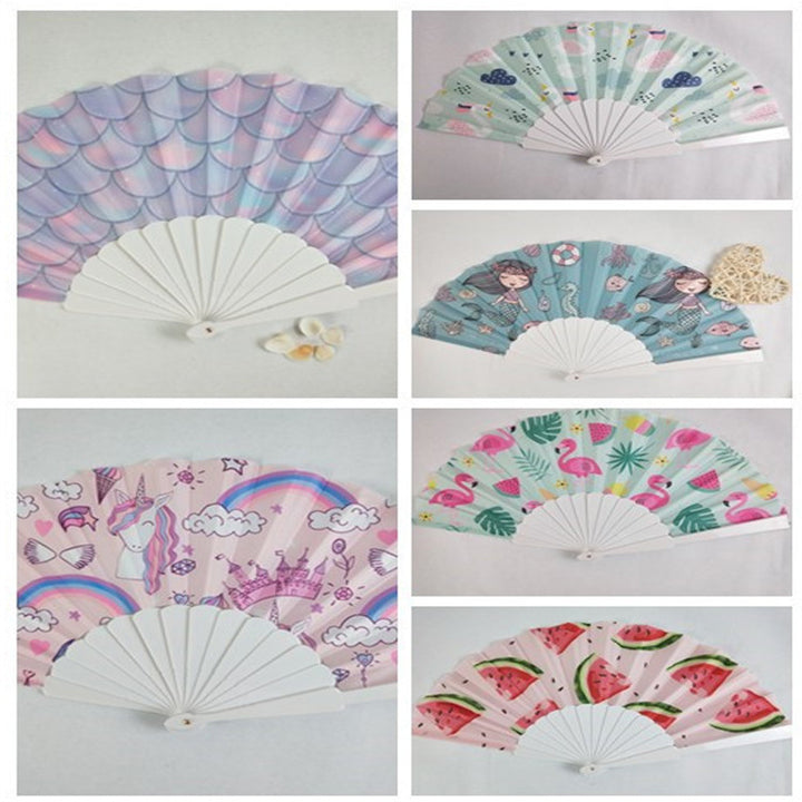 Ladies decorative fan with shimmering shell pattern Stornfield