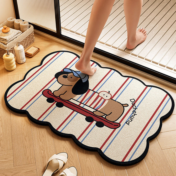 Cartoon-Themed Absorbent Bath Rug