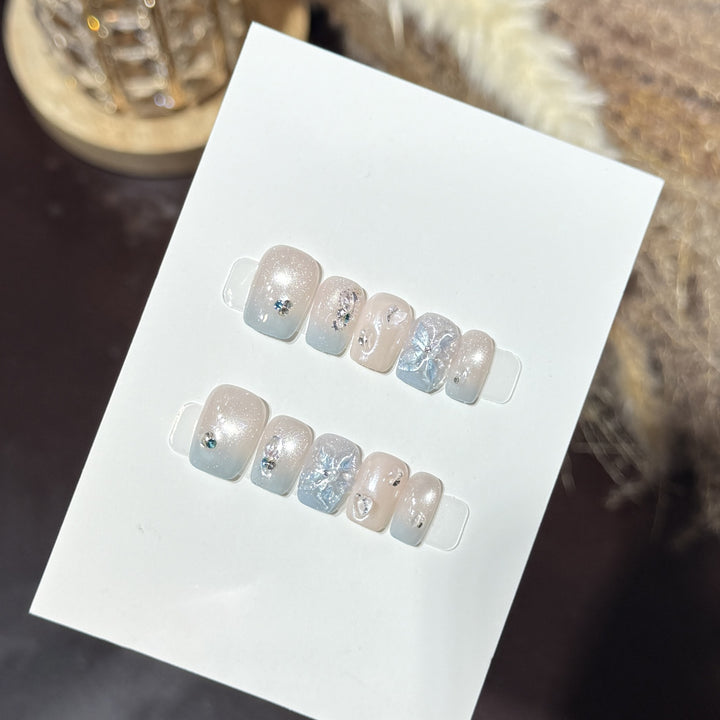 Decorative Press-On Nail Art Set with Crystal Accents Stornfield
