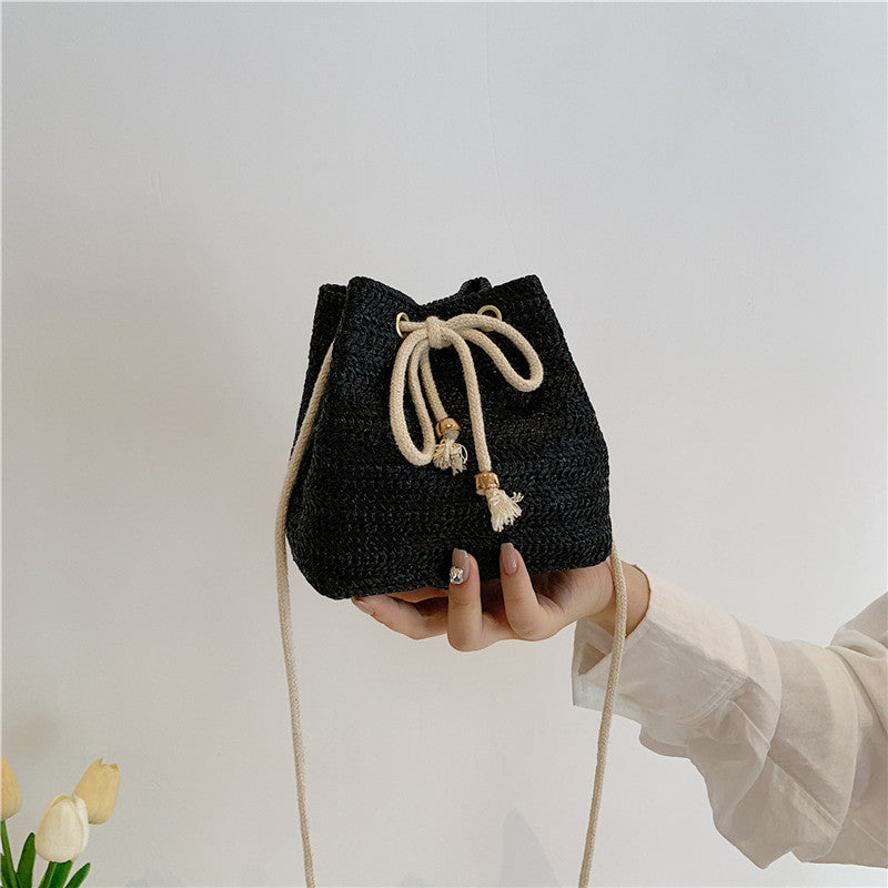 Bohemian-Inspired Woven Mini Drawstring Bag Stornfield