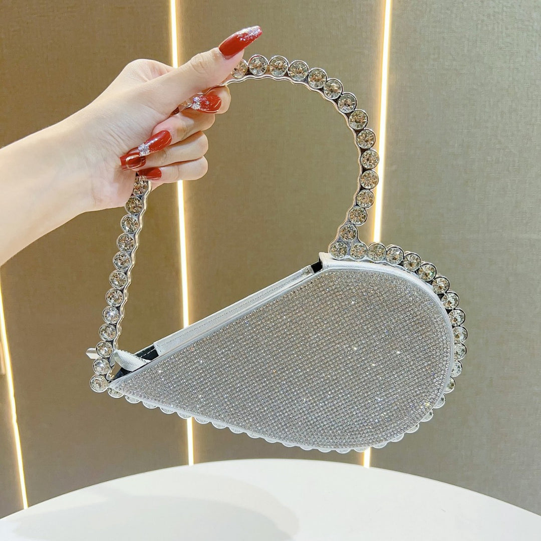 Rhinestone-Accented Evening Handbag