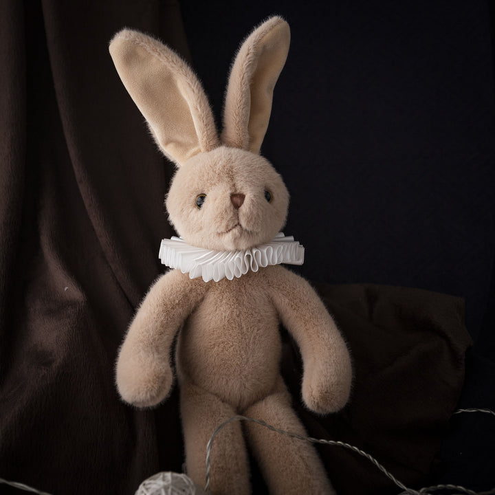 Plush Bunny Soft Toy with Velvet Ruffle Collar