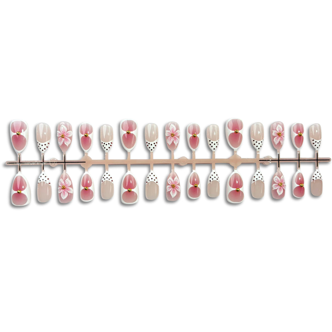 Premium Floral Press-On Nail Design Set