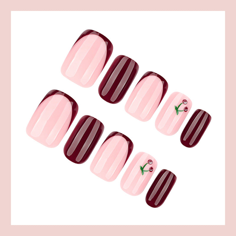 Artificial nail set with elegant flower and gradient designs Stornfield