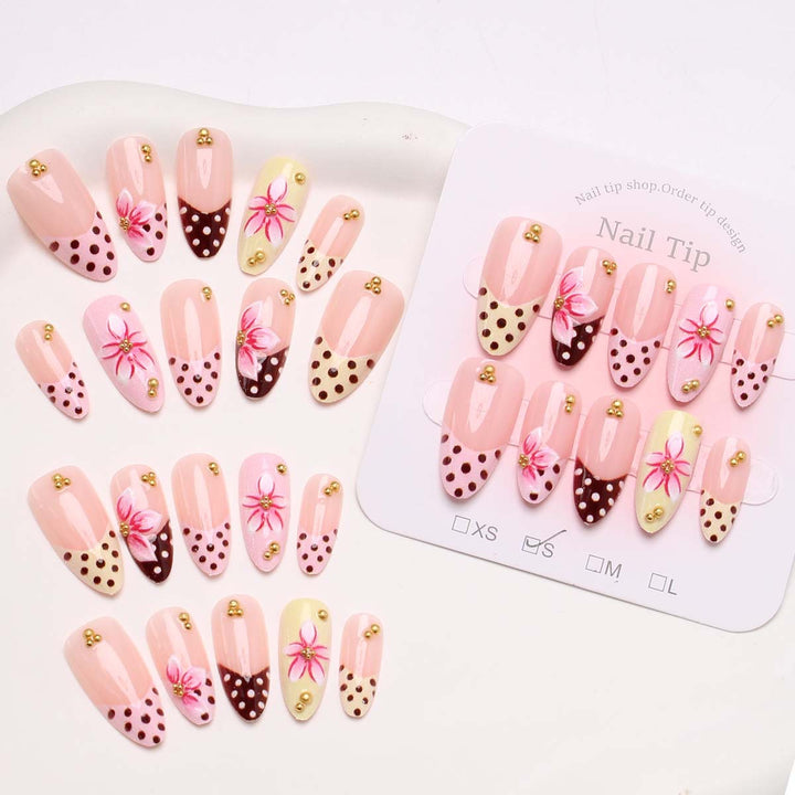 Artistic Floral Press-On Nail Tips Stornfield