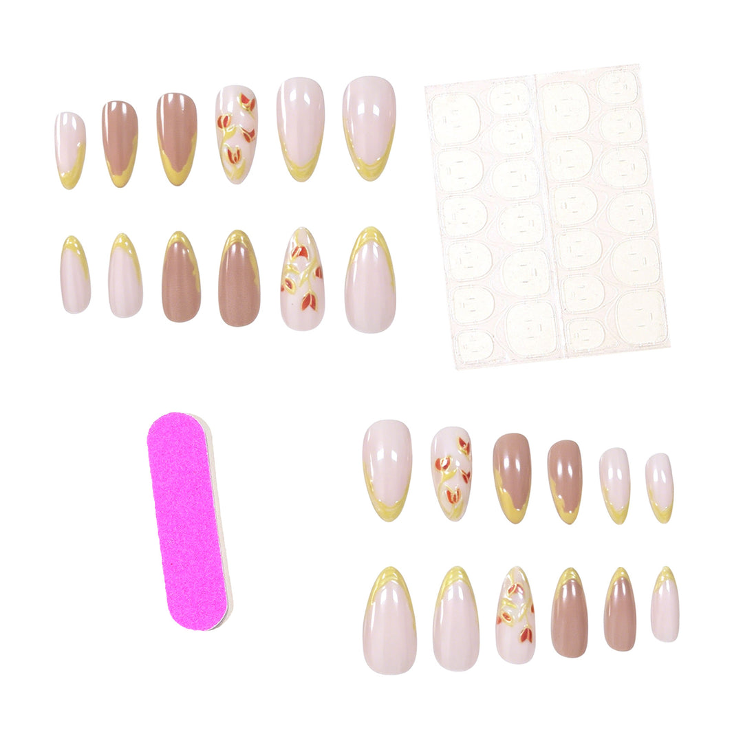 Elegant Floral Acrylic Nail Art Extensions Stornfield