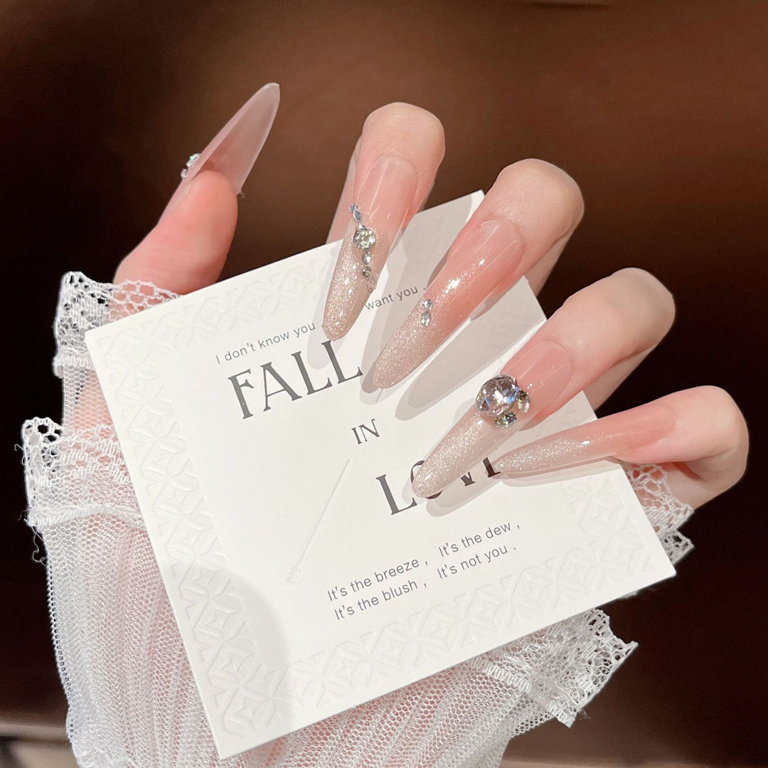 Glamorous Crystal-Studded Stiletto Press-On Nails Stornfield