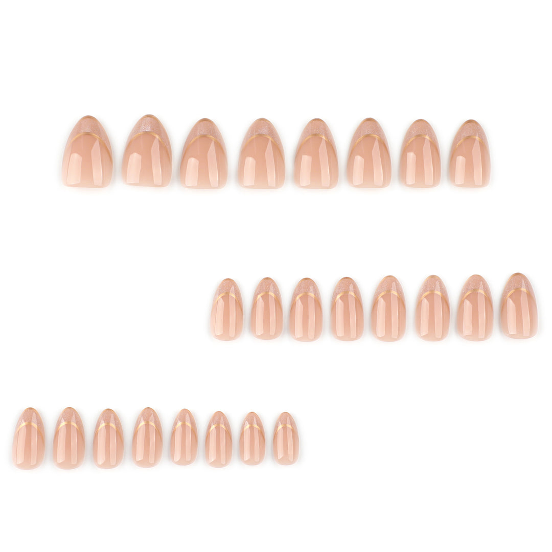 Elegant Gel Nails with Glitter and French Tip Decoration Stornfield