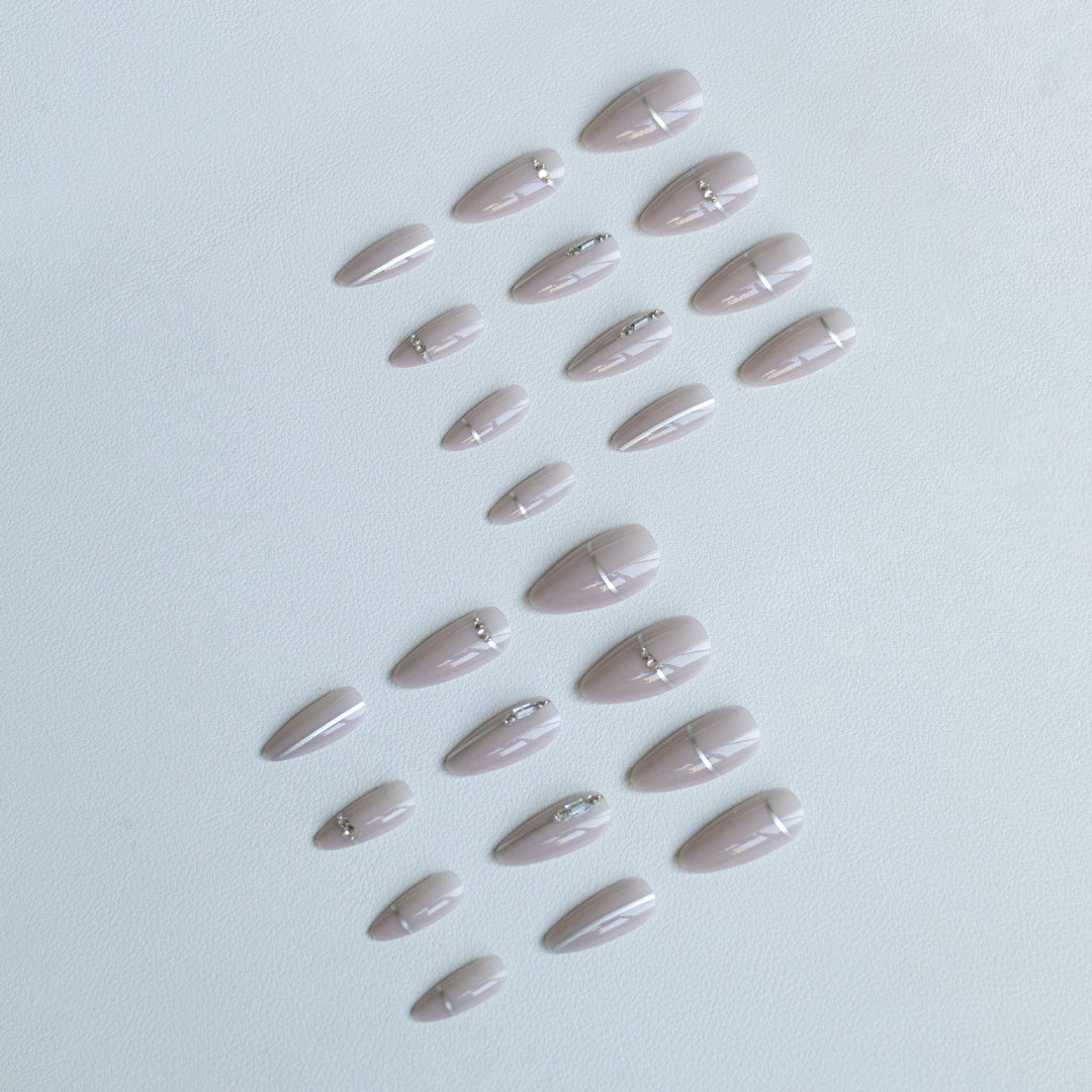 Glamorous Rhinestone-Accented Nail Art