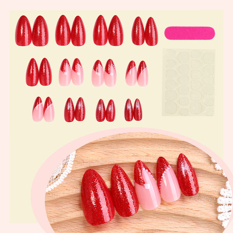 Artificial nail set with glamorous glitter accents Stornfield
