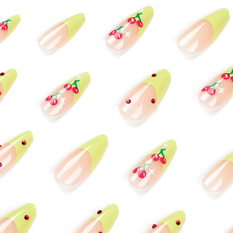 Artful Press-On Nails with Fruity Design Stornfield