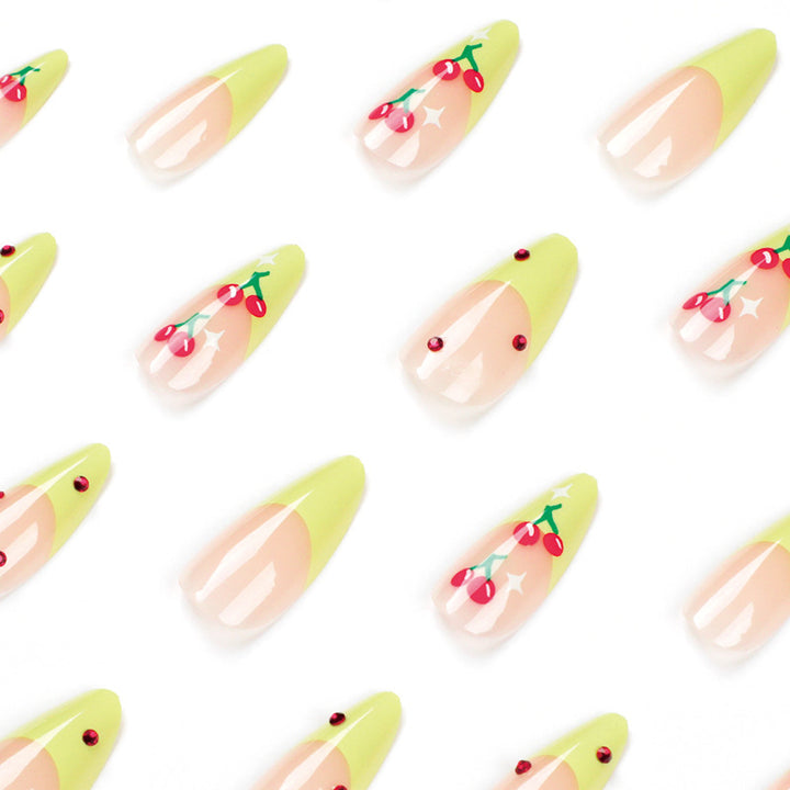 Artful Press-On Nails with Fruity Design Stornfield
