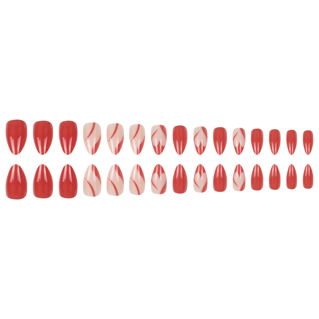 Elegant Stiletto Press-On Nails with Artistic Graphic Design Stornfield