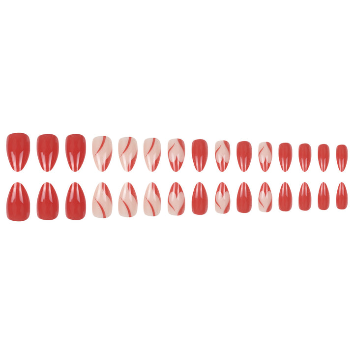 Elegant Stiletto Press-On Nails with Artistic Graphic Design Stornfield