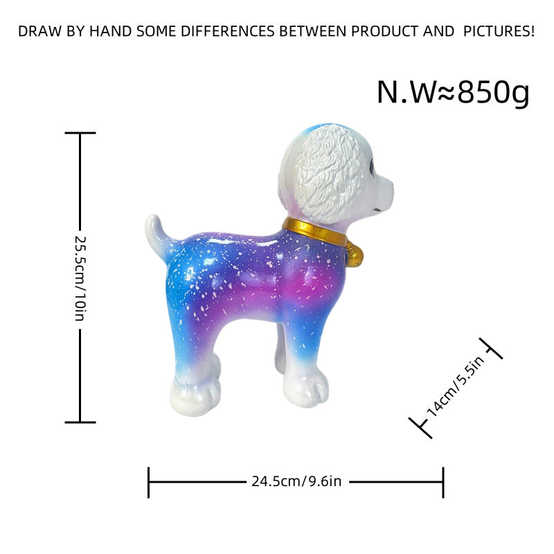 Artful dog sculpture with colorful design Stornfield