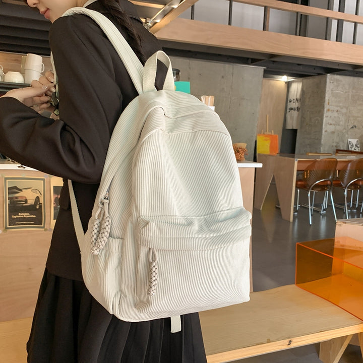 Cord Backpack with Versatile Compartments and Ergonomic Design Stornfield