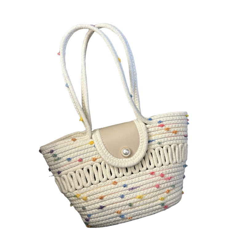 Women's Fashion Handbag with Colorful Cotton Weave Stornfield