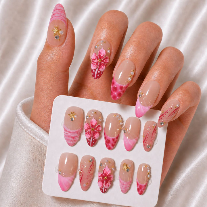Decorative Floral Press-On Nail Art Stornfield