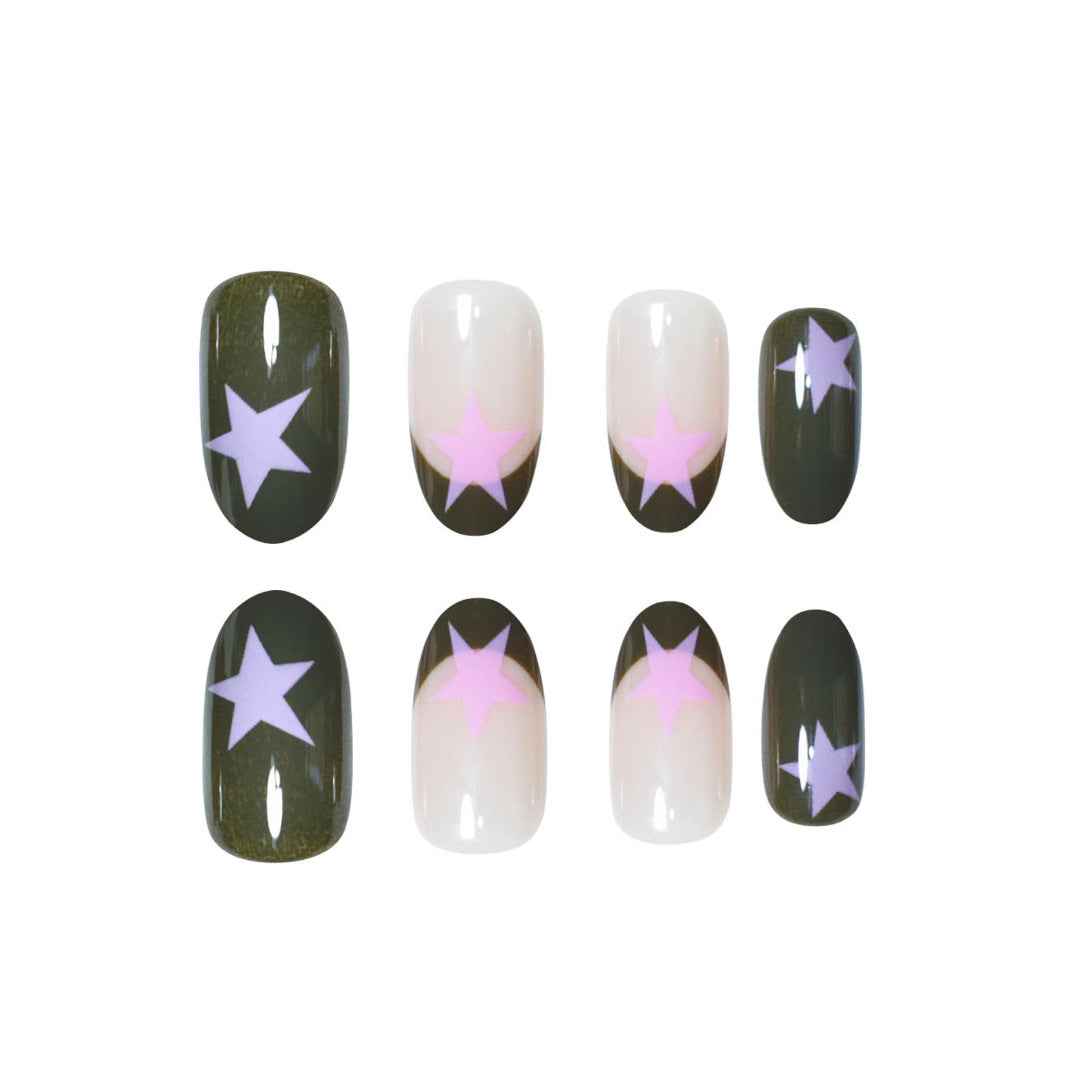 Star-Accented Creative Press-On Nail Set Stornfield