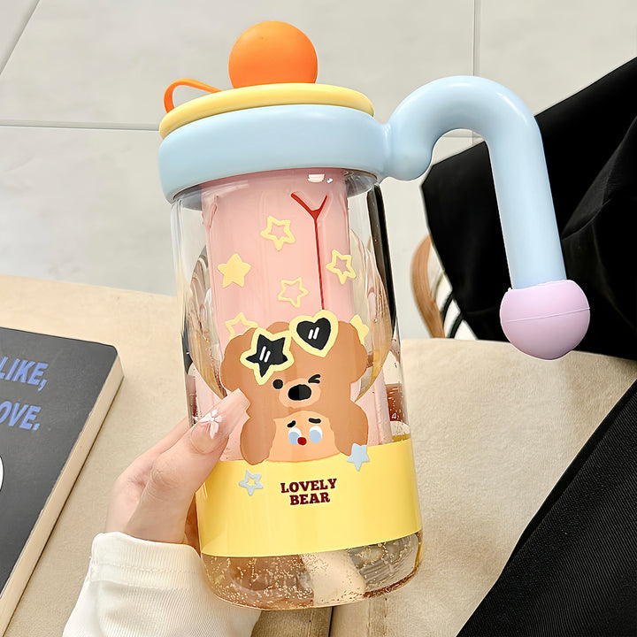 Women's water bottle with playful cat pattern Stornfield
